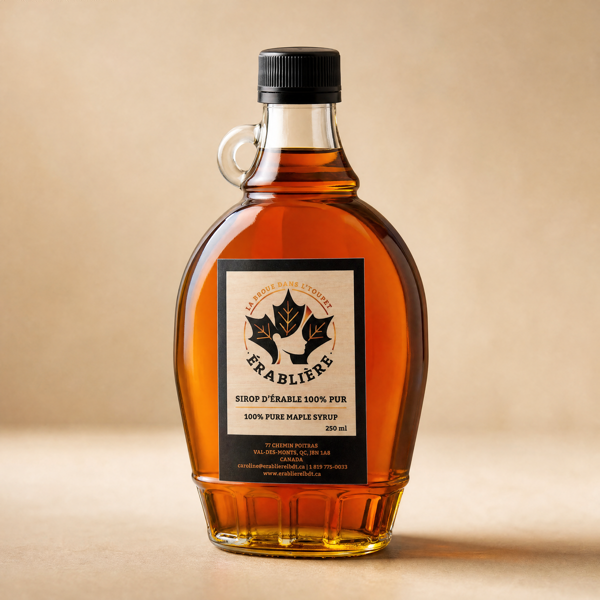 Bouteille de sirop d'érable traditionnelle 250 ml